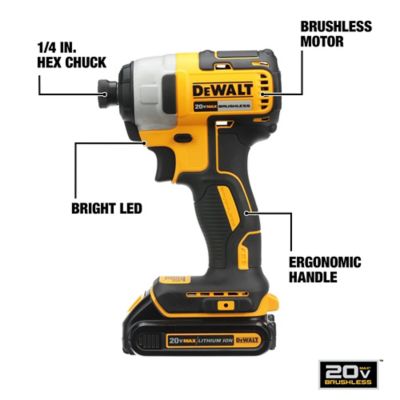 DeWALT Brushless 1/4 in. Impact Driver Kit with 2Amp Hr Battery