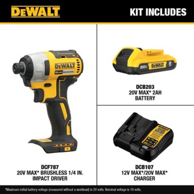 Image showing  Brushless 1/4 in. Impact Driver Kit with 2A Hour Battery