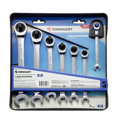 JobSmart Assorted Ratchet Combination Wrench Set, Metric, 7 pc.