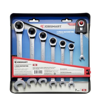 JobSmart Assorted Ratchet Combination Wrench Set, SAE, 7 pc.