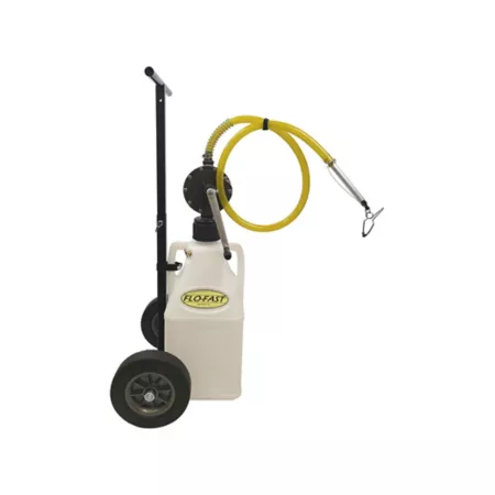 FLO-RAPIDE 7.5 gal Fluid transfer system with plastic pump container and cart Fuel Transfer Pumps