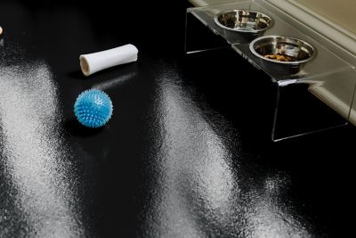 Image showing  Ceramic Texture Vinyl Pet Floor Protector, 5 ft. x 10 ft., Midnight Black