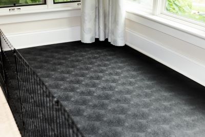 Image showing  Levant Pattern Vinyl Pet Floor Protector, 5 ft. x 10 ft., Midnight Black