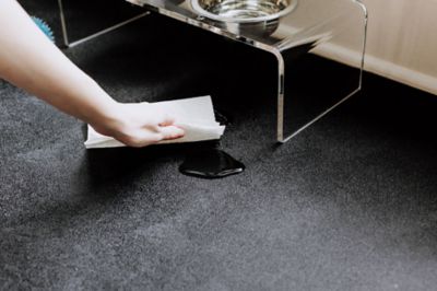 Image showing  Levant Pattern Vinyl Pet Floor Protector, 5 ft. x 10 ft., Midnight Black