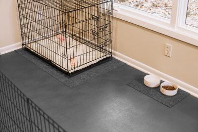 Image showing  Levant Pattern Vinyl Pet Floor Protector - 7.5 ft. x 17 ft. - Slate Grey