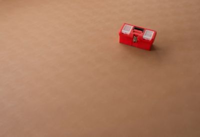 Image showing  Levant Pattern Vinyl Pet Floor Protector - 7.5 ft. x 17 ft. - Sandstone