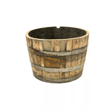 Real Wood Products 26" Jack Daniels Half Oak Whiskey Barrel Planter Planters