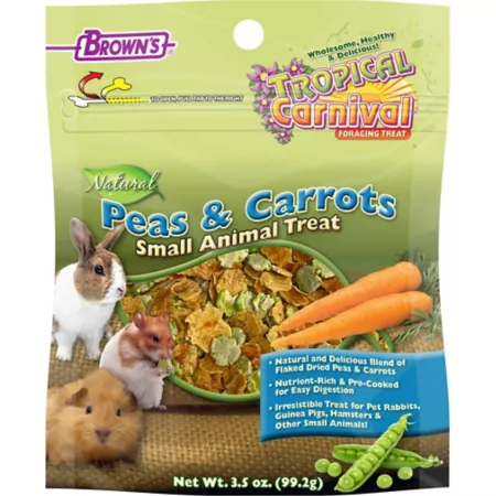 Tropical Carnival Natural Pea and Carrot Small Animal Treats 3.5 oz. Small Pet Treats