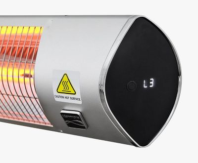 Image showing  1,500W Carbon Wall-Mounted Infrared Electric Heater with Remote, 40 sq. ft., 5,118 BTU, Silver