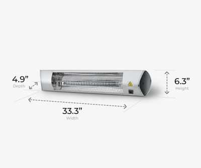Image showing 7 th Kenmore 1,500W Carbon Wall-Mounted Infrared Electric Heater with Remote, 40 sq. ft., 5,118 BTU, Silver