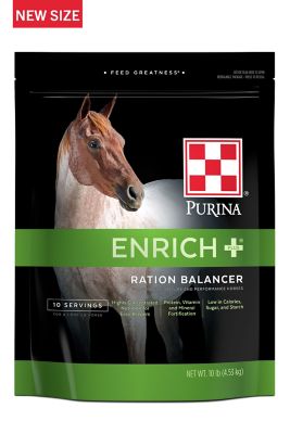 Purina Enrich Plus Ration Balancing Horse Feed, 10 pound bag Feeds muscle!