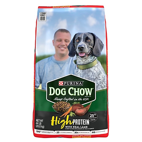 Purina Dog Chow High Protein Dry Dog Food, High Protein Recipe With Real Lamb & Beef Flavor - 44 lb. Bag