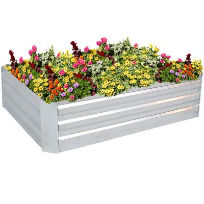 Sunnydaze Decor Galvanized Steel Raised Garden Bed, 47.5 in. x 35.5 in.