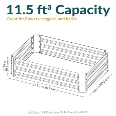 Image showing 5 th Sunnydaze Decor Corrugated Galvanized Steel Raised Rectangle Garden Bed, 47 x 11.75in., Silver