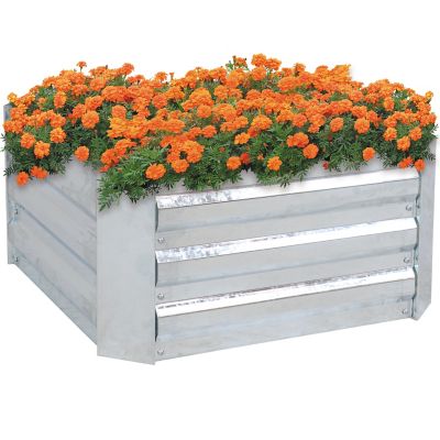 Sunnydaze Decor Galvanized Steel Raised Bed, 24 in. x 24 in.