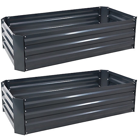 Sunnydaze Decor 2 Galvanized Steel Raised Beds, HB-505-2PK
