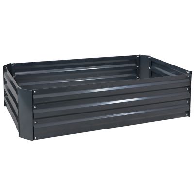 Image showing 8 th Sunnydaze Decor 59 gal. Hot Dip Galvanized Steel Raised Garden Beds for Plants, 48 x 11.75in., Dark Gray, 2 pk.