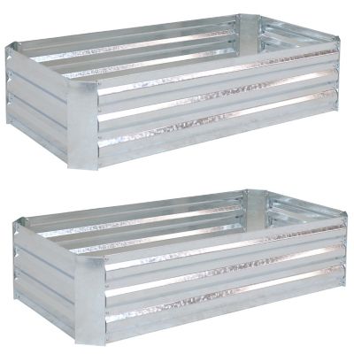 Sunnydaze Decor Galvanized Steel Raised Beds, 2-Pack, HB-512-2PK