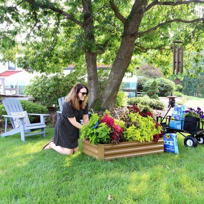 Image showing  59 gal. Corrugated Galvanized Steel Raised Rectangular Garden Beds, 48 x 11.75in., Brown, 2 pk.