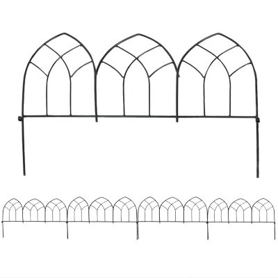 Sunnydaze Decor 23.5 in. x 17.75 in. Narbonne Style Steel Decorative Border Fence Panels, 5 pc.