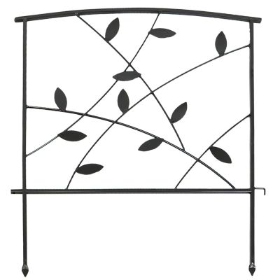 Image showing 6 th Sunnydaze Decor 10 ft. Modern Leaves and Vines Steel Garden Border Fence Panels, 5-Pack