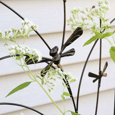 Image showing  55.75 in. x 12.5 in. Dragonfly Delight Steel Decorative Garden Trellises, 2-Pack