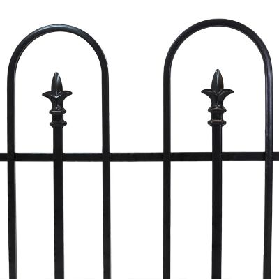 Image showing 5 th Sunnydaze Decor 37.5 in. x 30.5 in. Strasbourg Steel Decorative Border Fence with Posts, 2-Pack