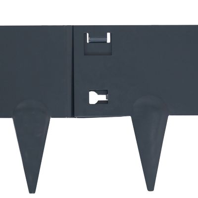 Image showing 6 th Sunnydaze Decor 42 in. Metal Landscape Edging Border Sections, Gray, 5-Pack