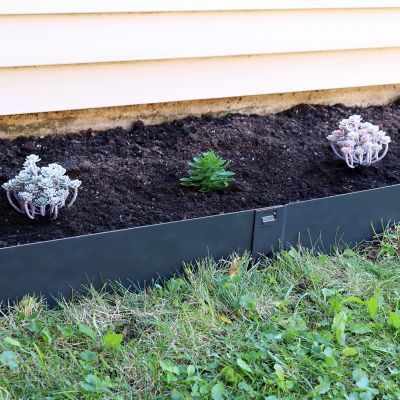 Image showing 7 th Sunnydaze Decor 42 in. Metal Landscape Edging Border Sections, Gray, 5-Pack