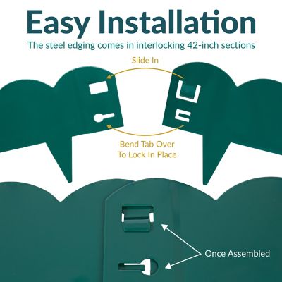 Image showing  42 in. Metal Landscape Edging Border Sections, Brown, 5-Pack