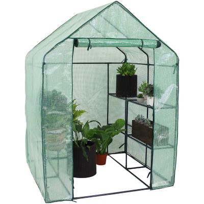 Sunnydaze Decor Grandeur Walk-In Greenhouse with 4 Shelves