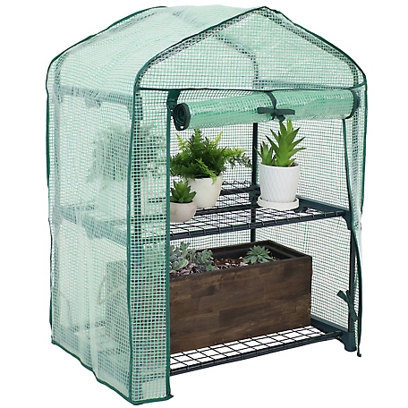 Sunnydaze Decor Portable 2-Tier Mini Greenhouse, HGH-901