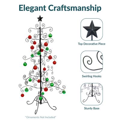 Image showing  Indoor Metal Noelle Christmas Holiday Ornament Craft Bauble Tree Holder Display, 60 in., Black