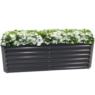 Sunnydaze Decor Galvalume Steel Raised Garden Bed, 71 in. x 35.5 in. x 23.5 in.