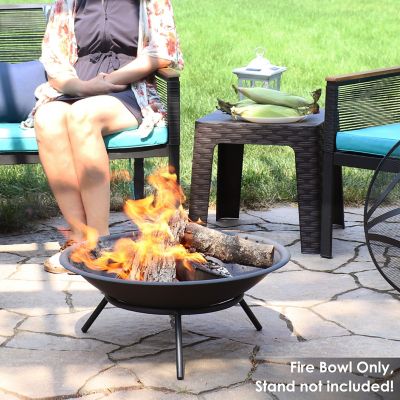 Image showing 7 th Sunnydaze Decor 23 in. Outdoor Replacement Round Steel with Heat-Resistant Paint Finish Wood-Burning Fire Pit Bowl, Black