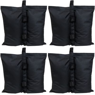 Sunnydaze Decor Polyester Sandbag Canopy Weights, Black, 4-Pack