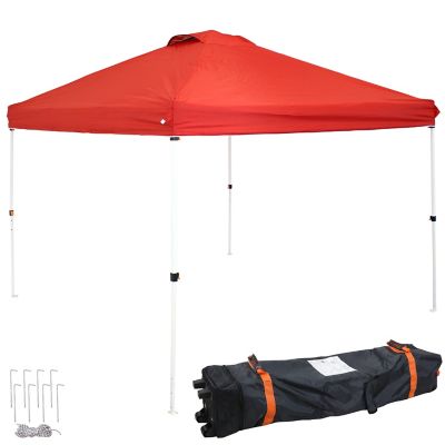 Sunnydaze Decor Premium Pop-Up Canopy with Rolling Carry Bag - 12' x 12' - Red