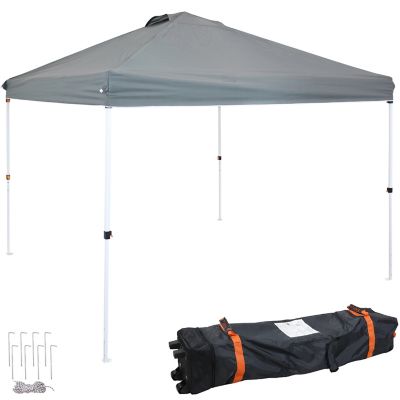 Sunnydaze Decor Premium Pop-Up Canopy with Rolling Carry Bag - 12' x 12' - Gray