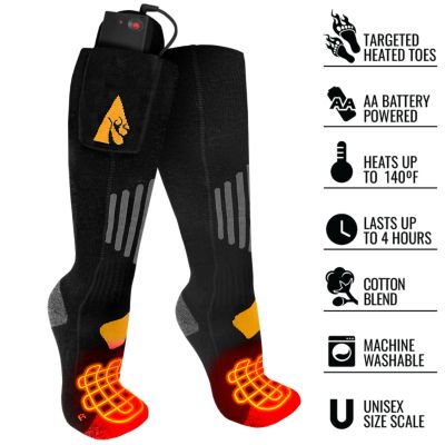 Image showing  Men's AA Battery Heated Cotton Boot Socks