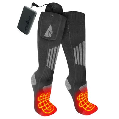 ActionHeat Men's 3.7V Rechargeable Heated 2.0 Cotton Boot Socks with Remote, 2-Pack