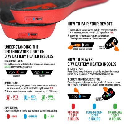 Image showing 5 th ActionHeat 3V Rechargeable Heated Insoles with Remote