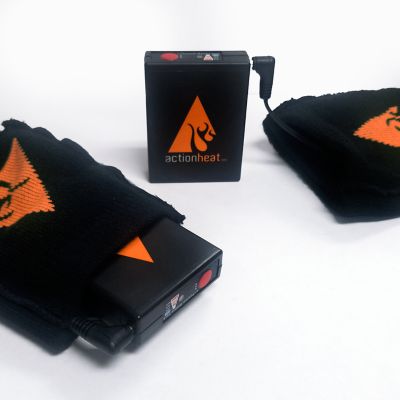 Image showing 5 th ActionHeat Men's 3.7V Rechargeable Heated 1.0 Classic Wool Boot Socks, 2-Pack