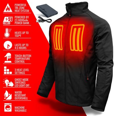 Image showing 2 th ActionHeat Men's 5V Battery Heated Softshell Jacket