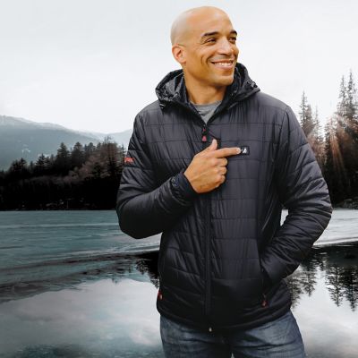 Image showing  Men's 5V Battery Heated Puffer Jacket with Hood