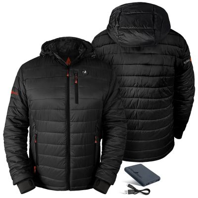 Image showing 9 th ActionHeat Men's 5V Battery Heated Puffer Jacket with Hood