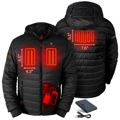 Image showing  Men's 5V Battery Heated Puffer Jacket with Hood