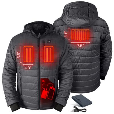 Image showing  Men's 5V Battery Heated Puffer Jacket with Hood