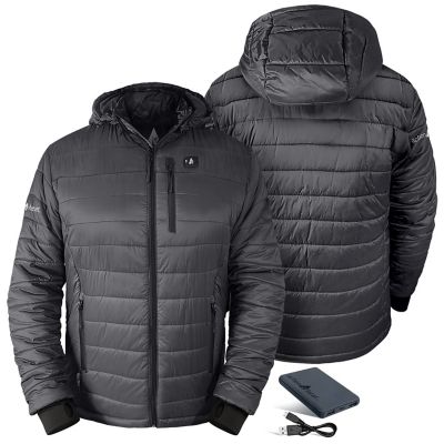 Image showing 9 th ActionHeat Men's 5V Battery Heated Puffer Jacket with Hood