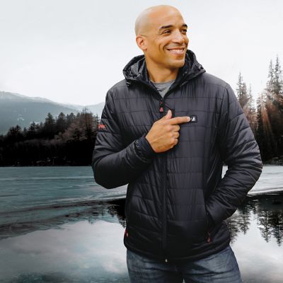 Image showing  Men's 5V Battery Heated Puffer Jacket with Hood