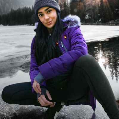 Image showing  Women's 5V Battery Heated Long Puffer Jacket with Fur Hood